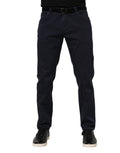 Blue Cotton Tapered Denim Jeans