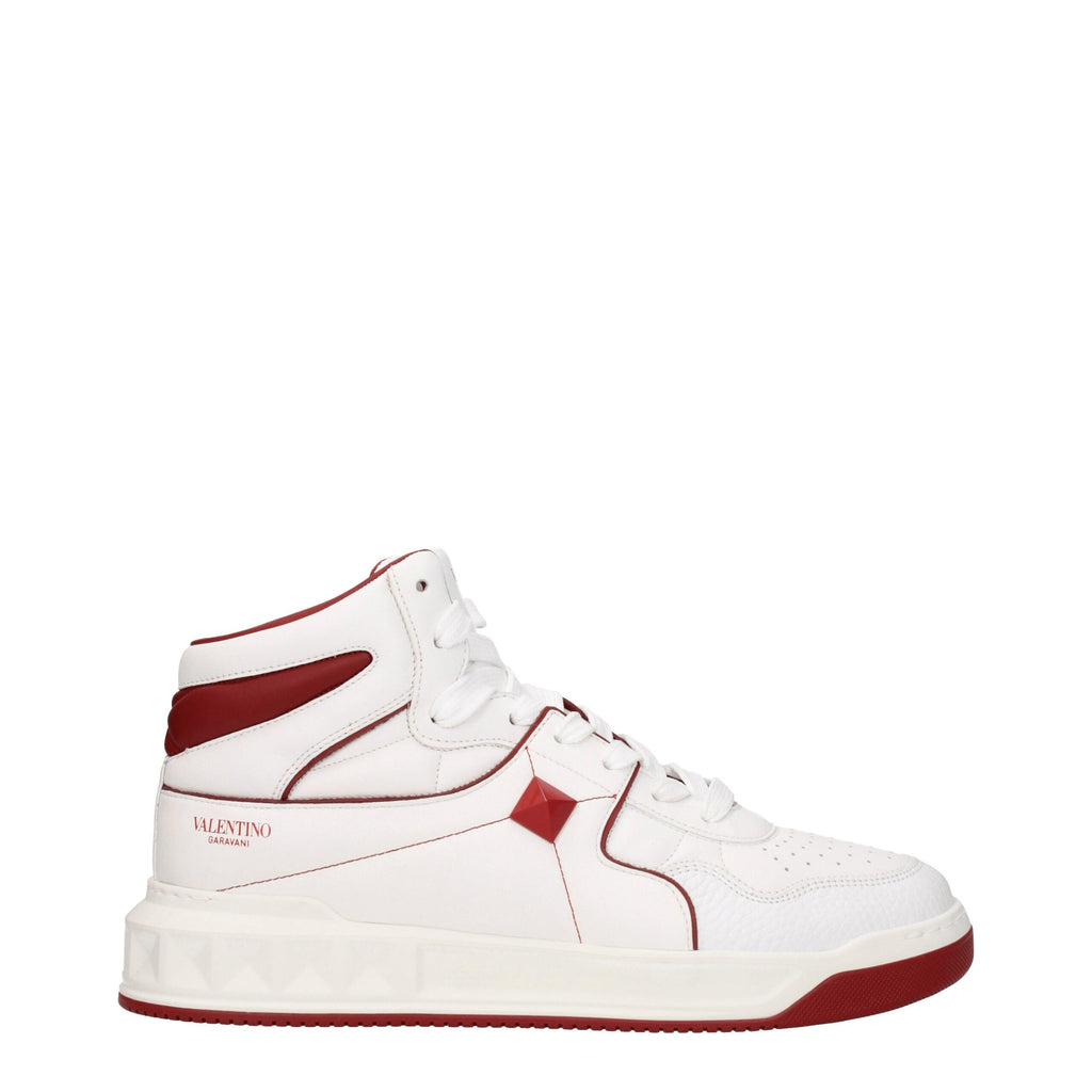 White Leather High Top Sneakers