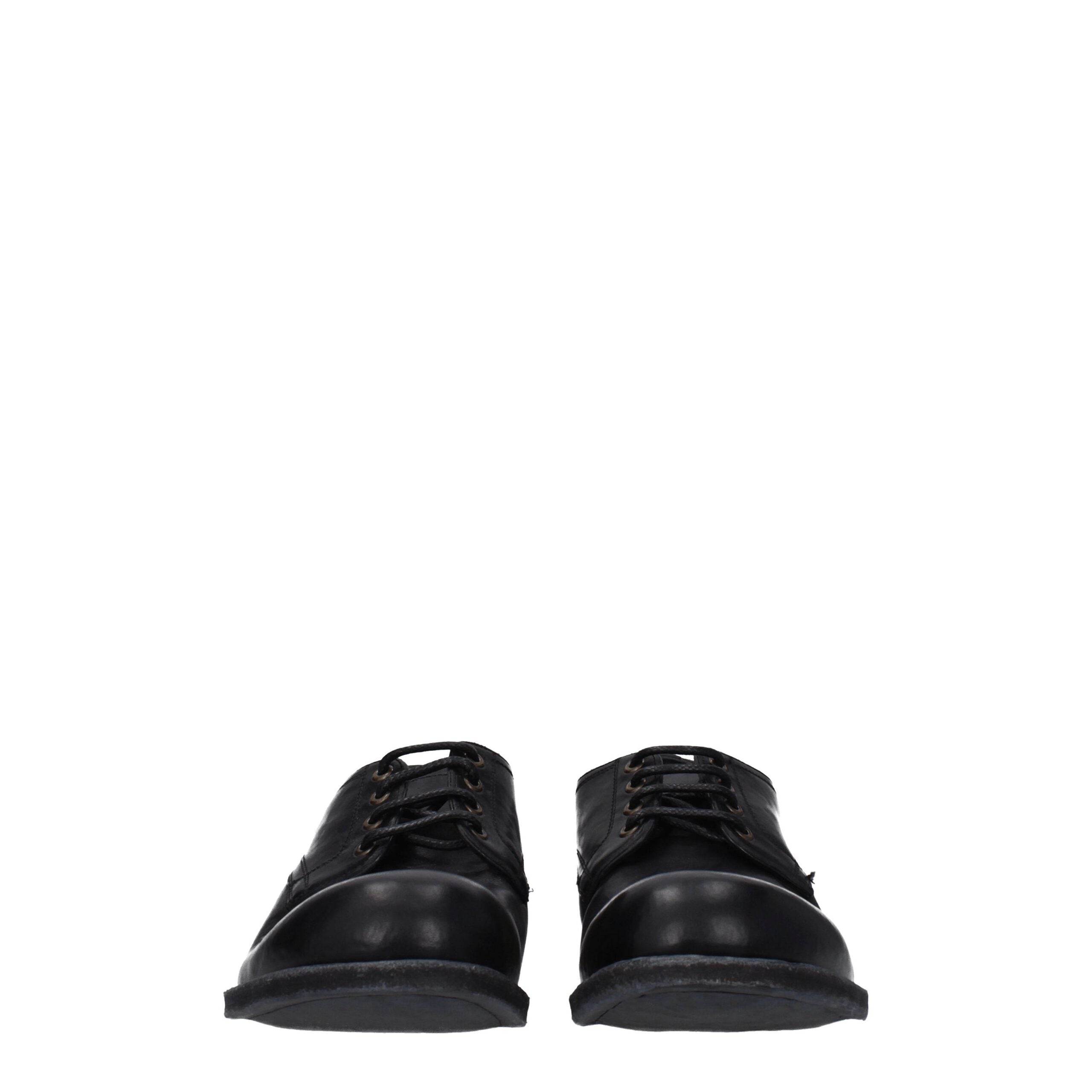 Black Leather Oxfords And Derbies