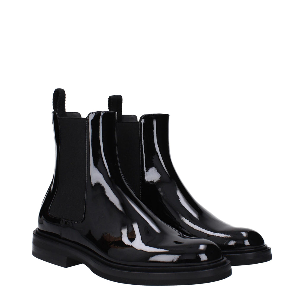 Black Leather Ankle Boots
