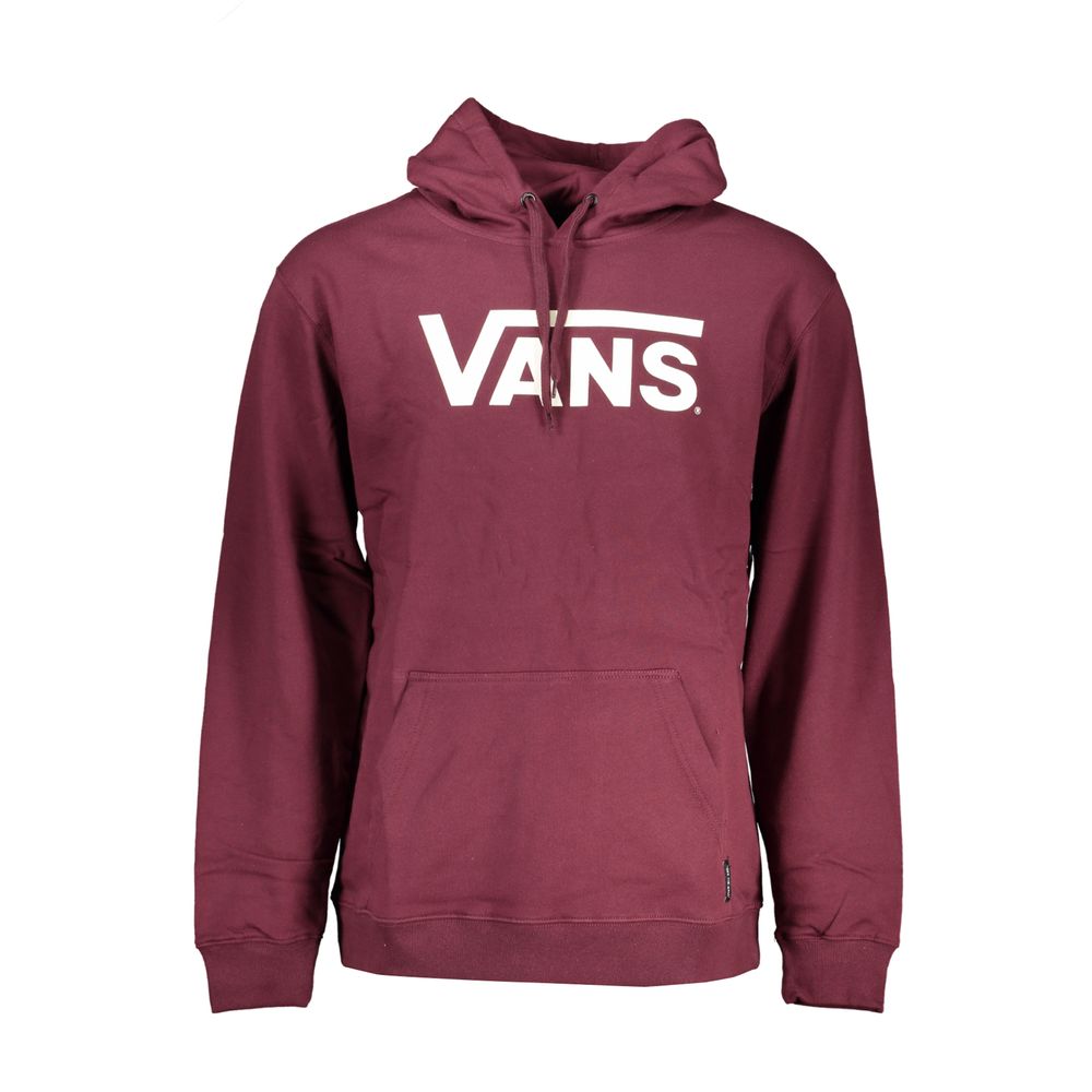 Red Cotton Men Sweater with Hood