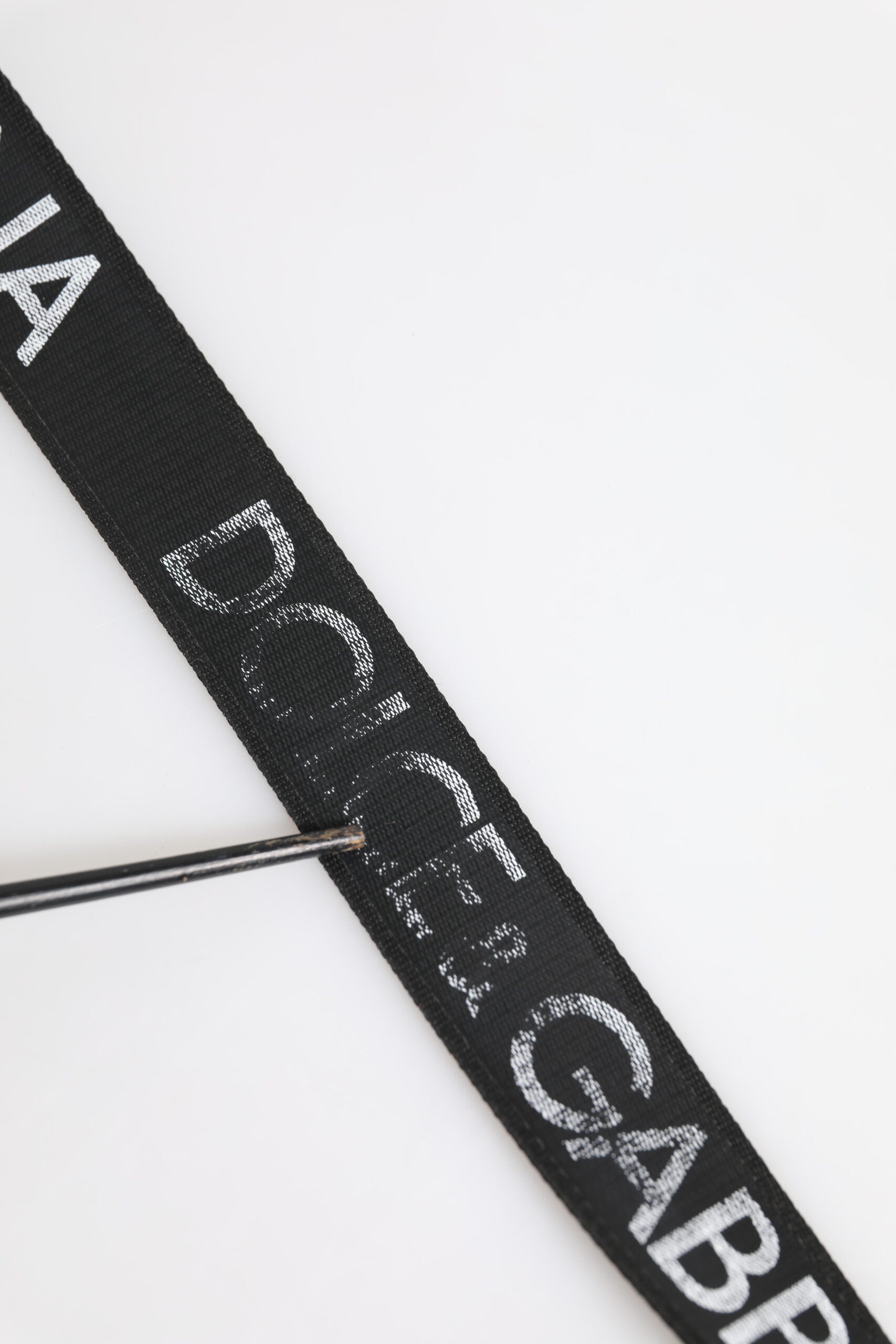 Black Polyester Leather Metal Buckle Belt