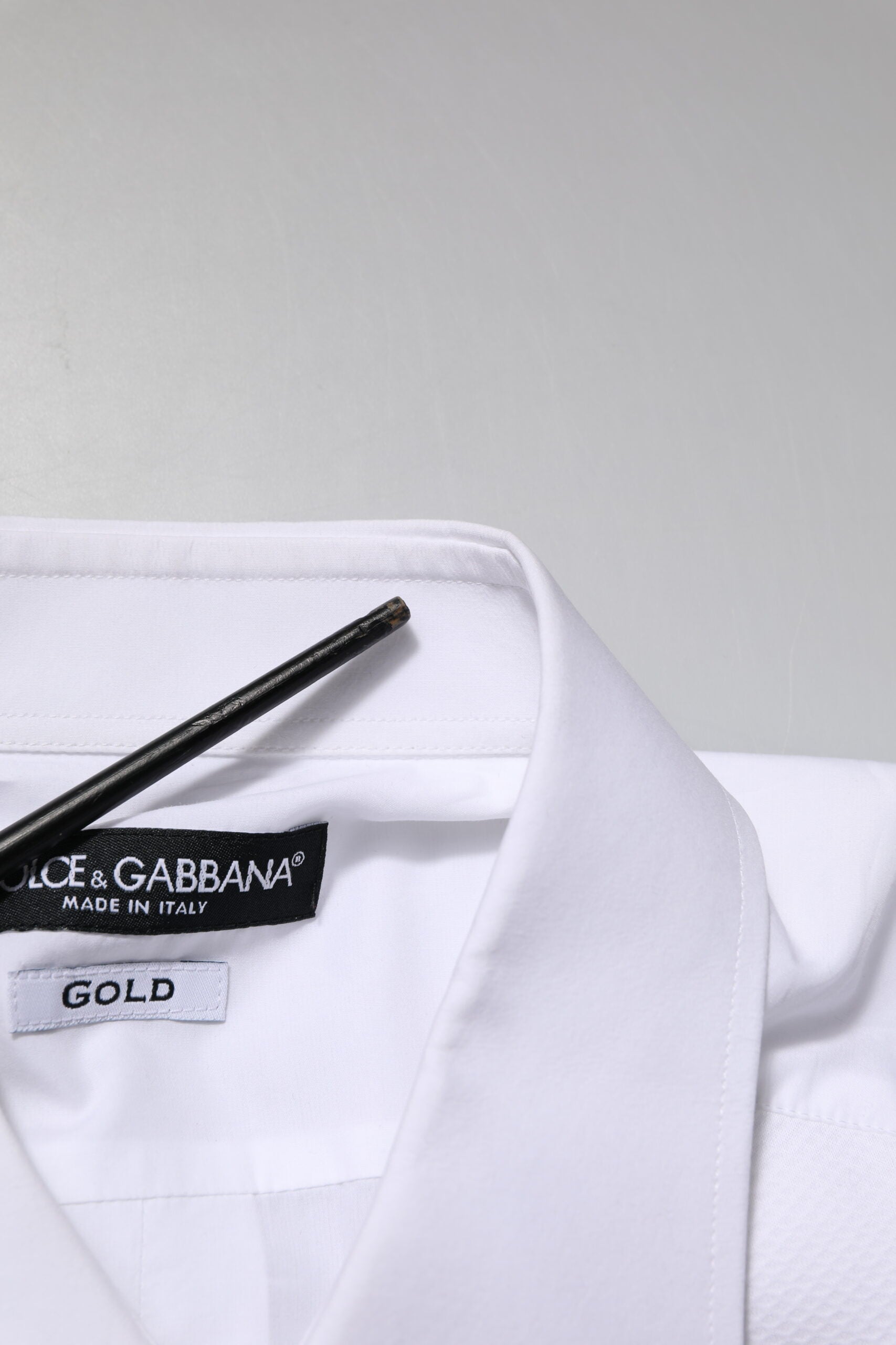 White Bib Cotton Poplin GOLD Men Formal Shirt