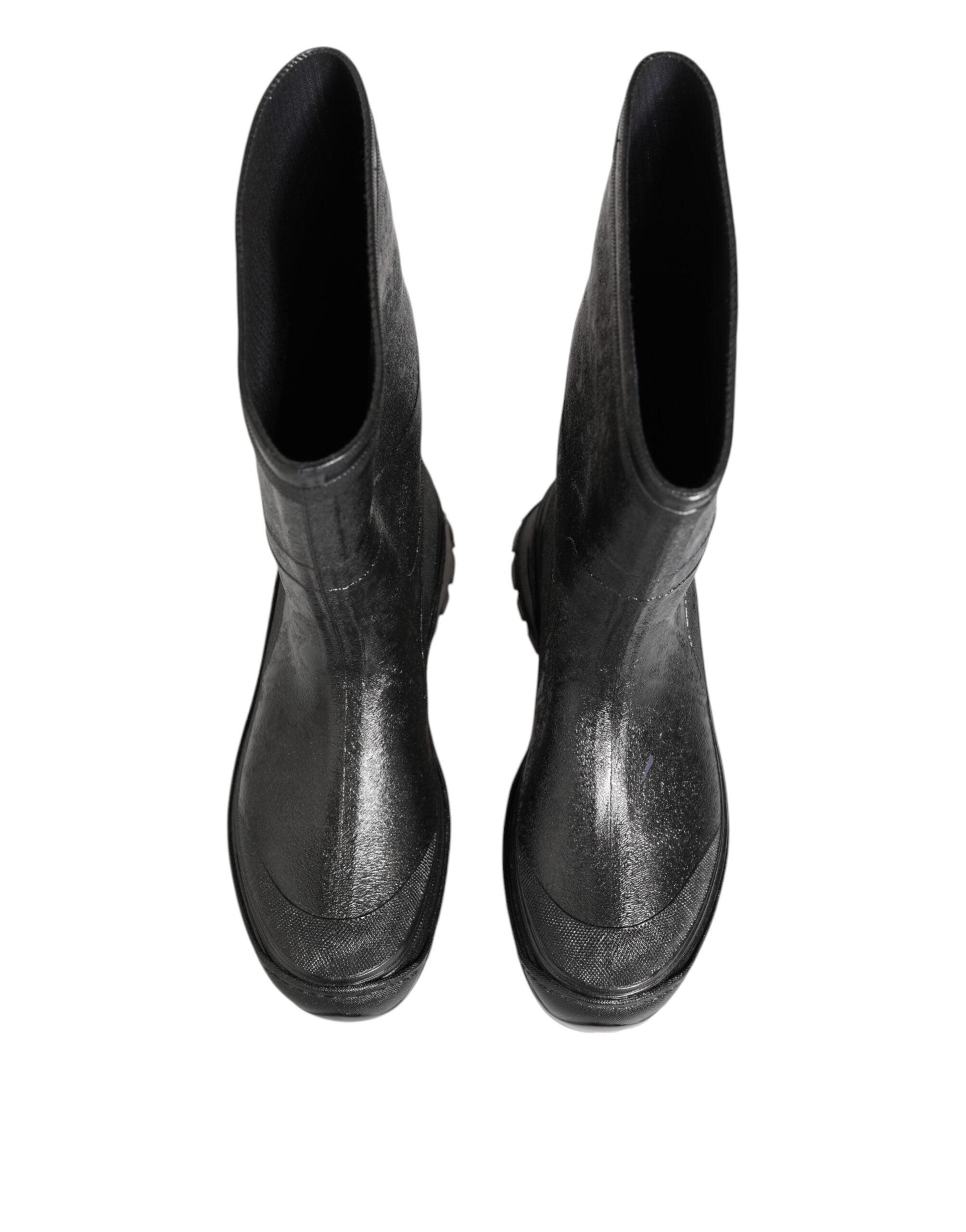 Metallic Gray Pull On Rain Boots Shoes