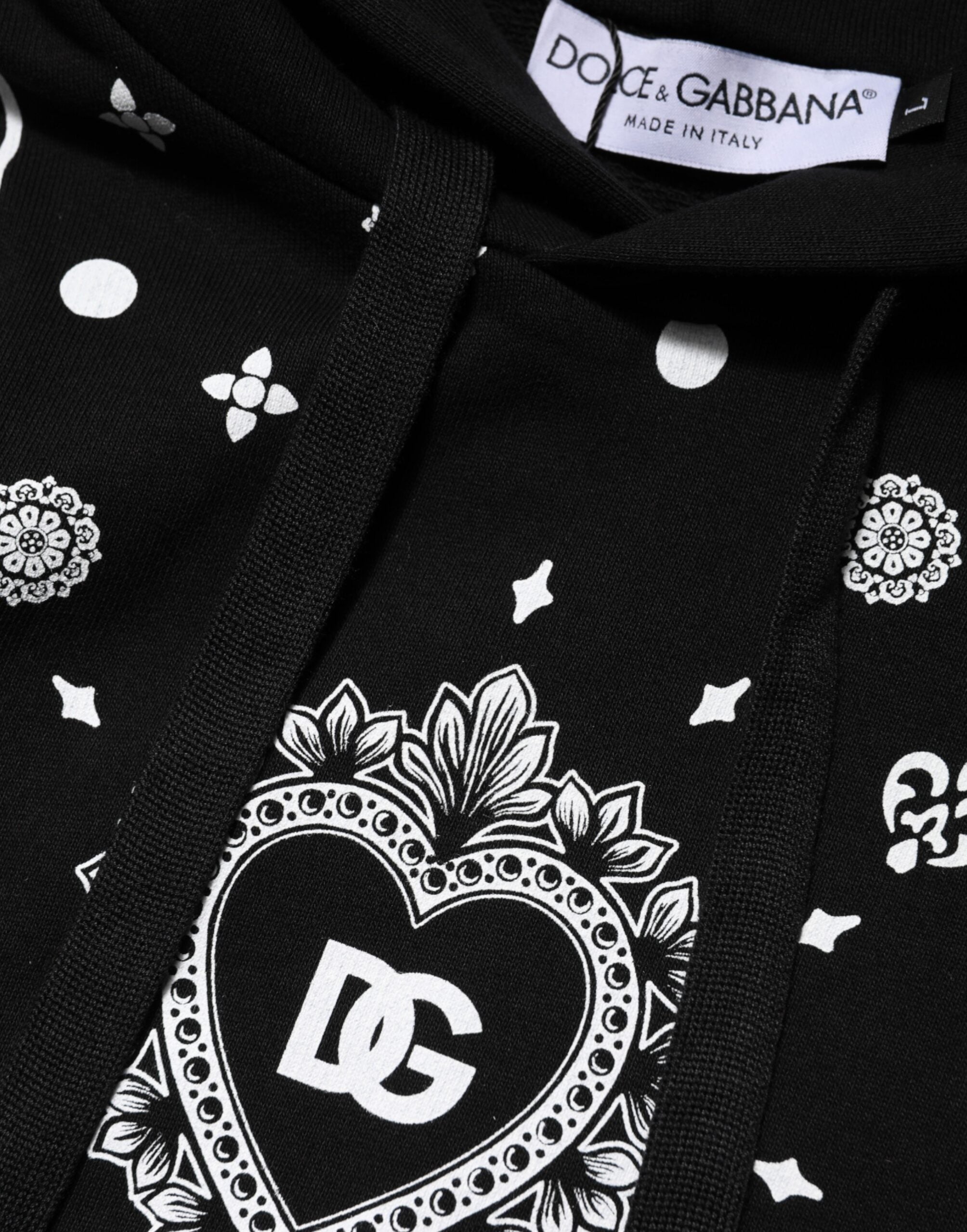 Black Bandana Hooded Men Sweatshirt Sweater
