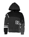Black Stripes Hooded Men Sweatshirt Sweater