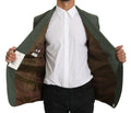 Green Linen Blazer One Piece Single Breasted Jacket