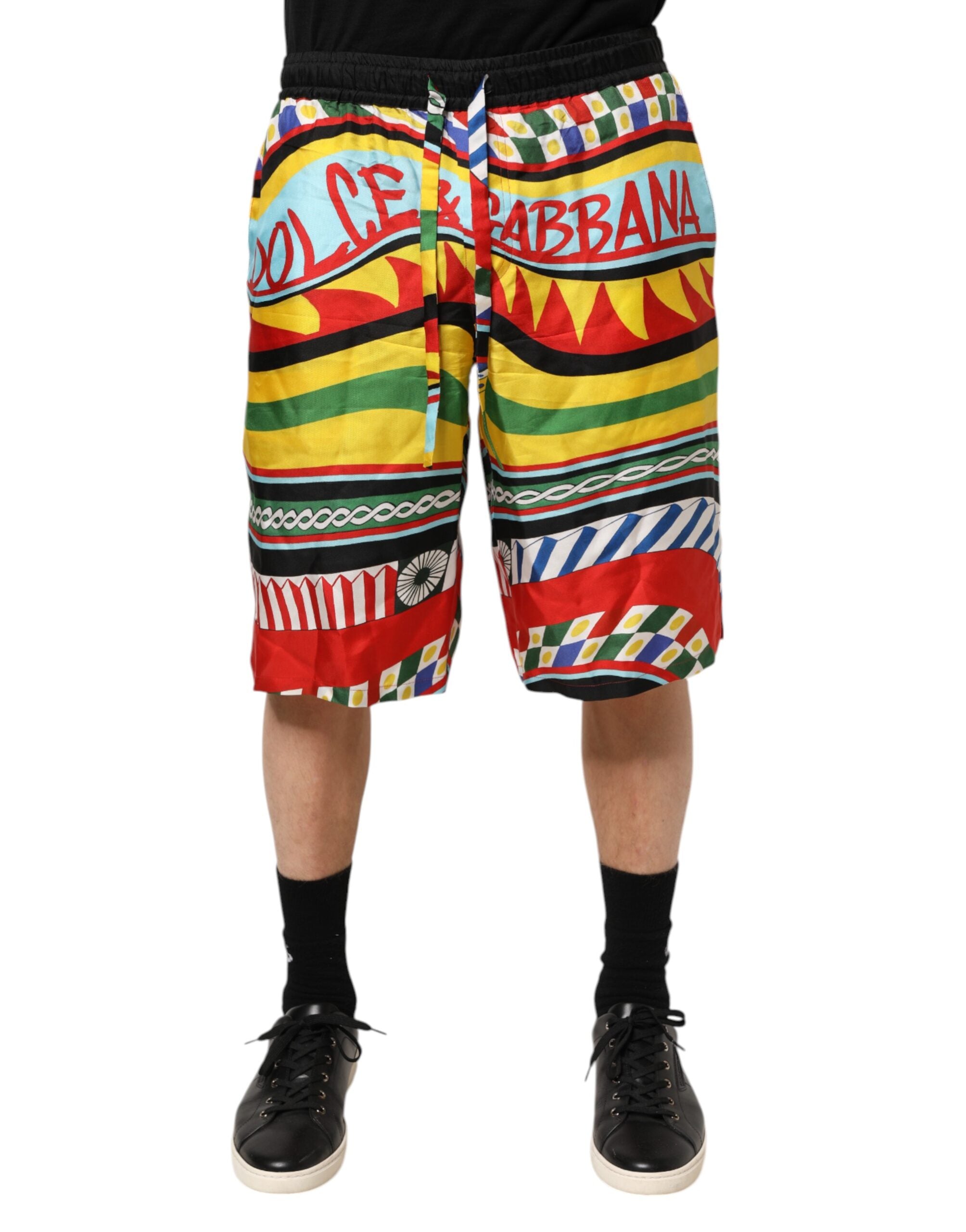 Multicolor Sicilian Carretto Shorts Swimwear
