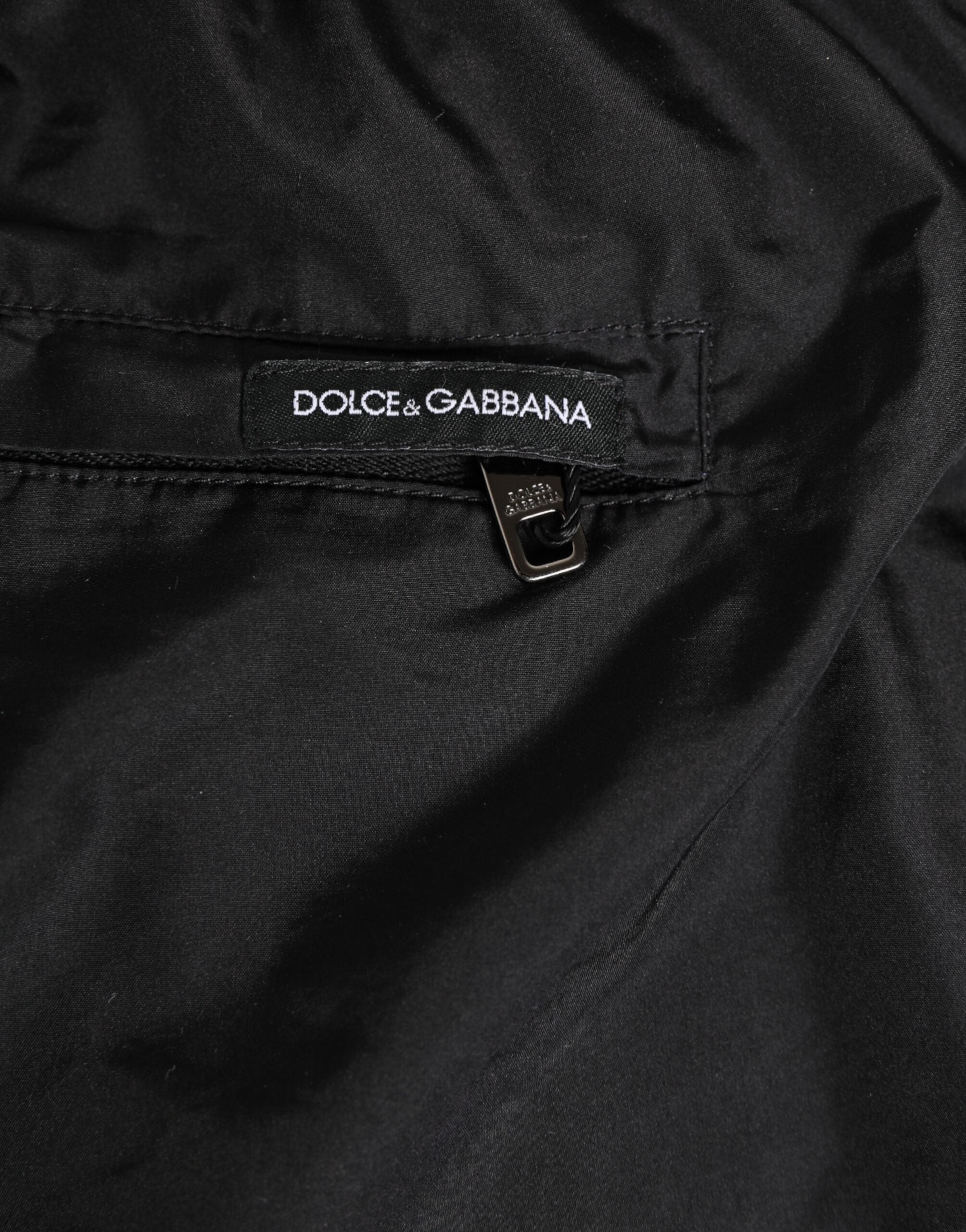 Black White Striped DG Logo Men Short  Swimwear