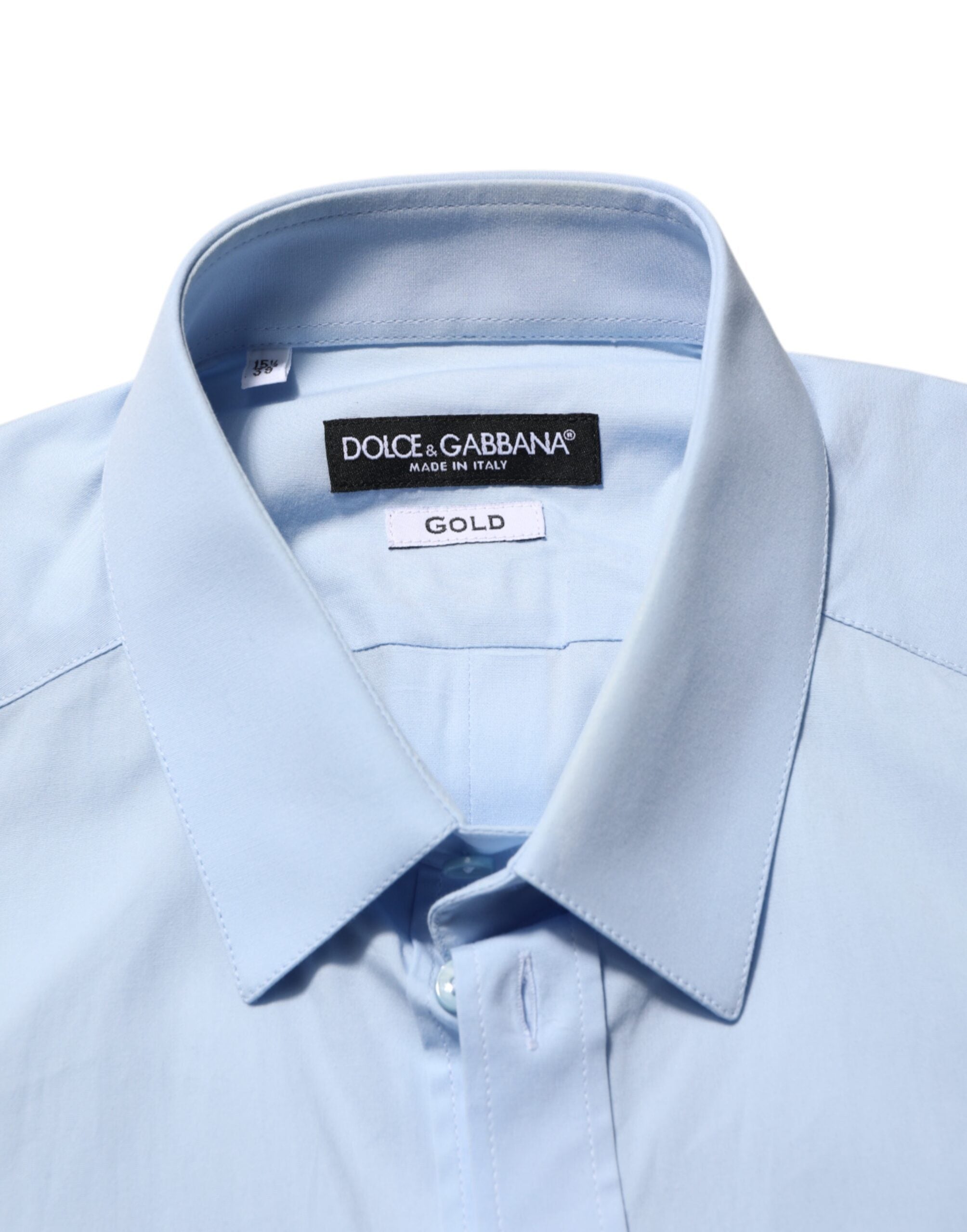 Light Blue Cotton GOLD Formal Men Dress Shirt