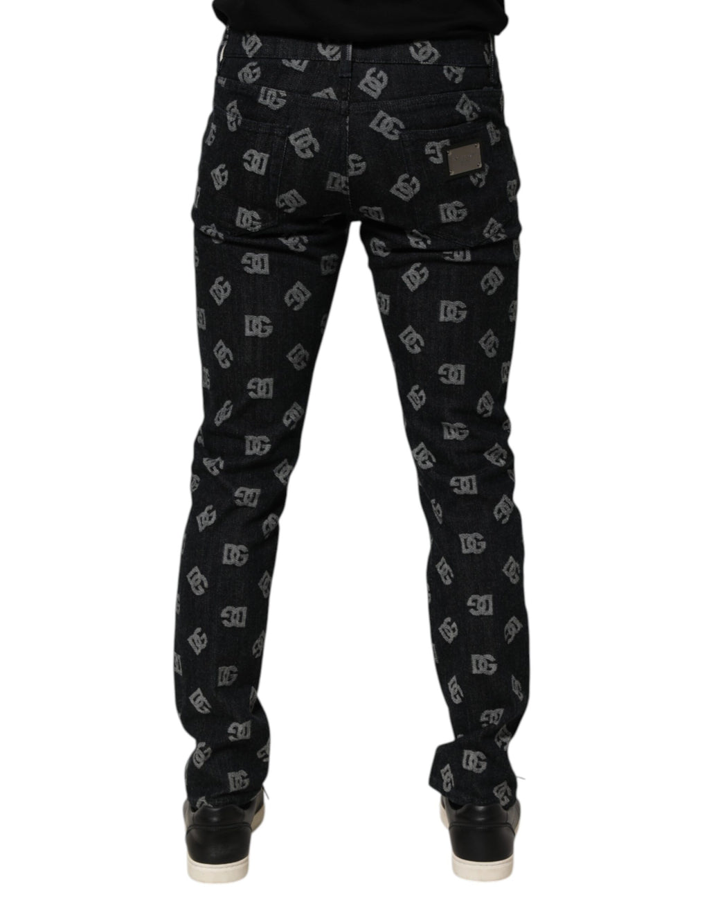 Black DG Monogram Cotton Skinny Denim Jeans