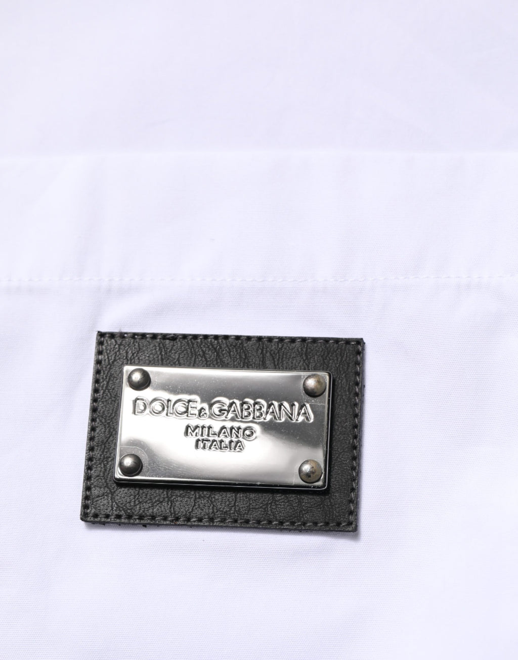 White Logo Plaque Collared Formal Dress  Shirt