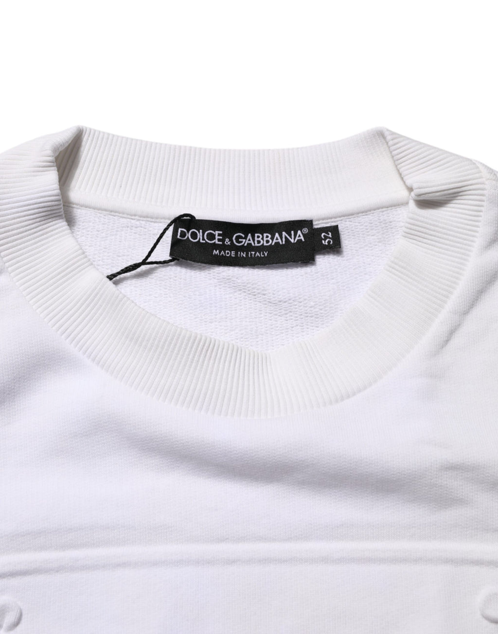 White Embossed Logo Men Sweatshirt Sweater