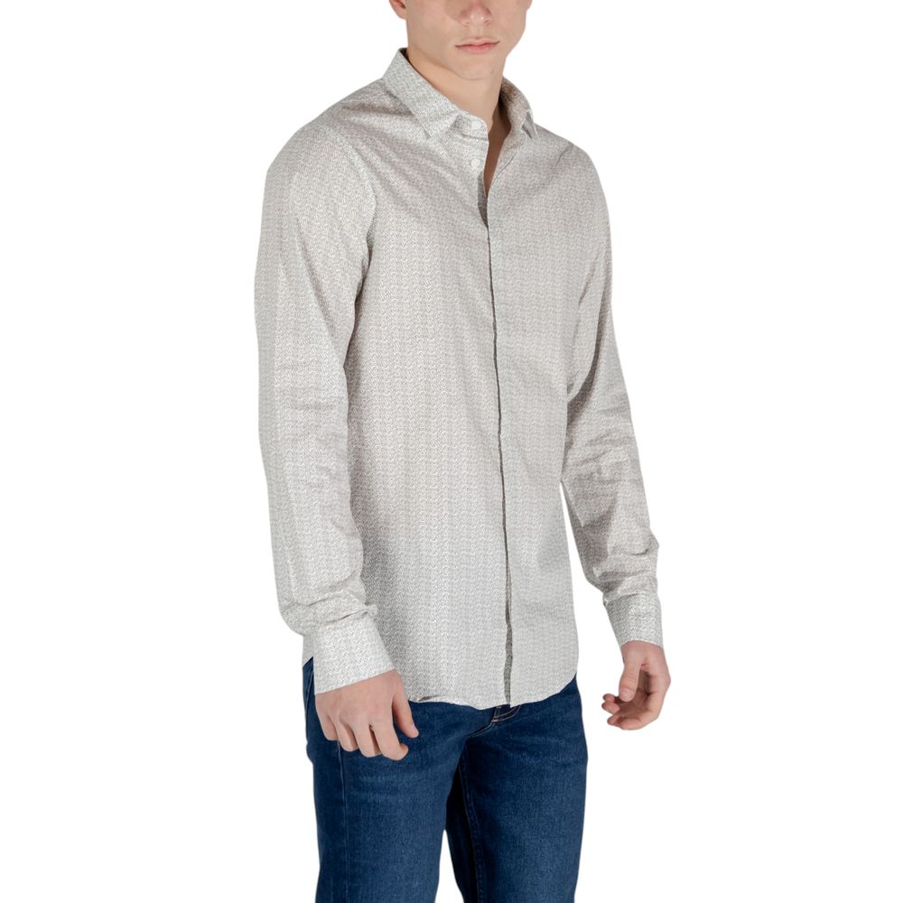 Cream Cotton Pattern Shirt