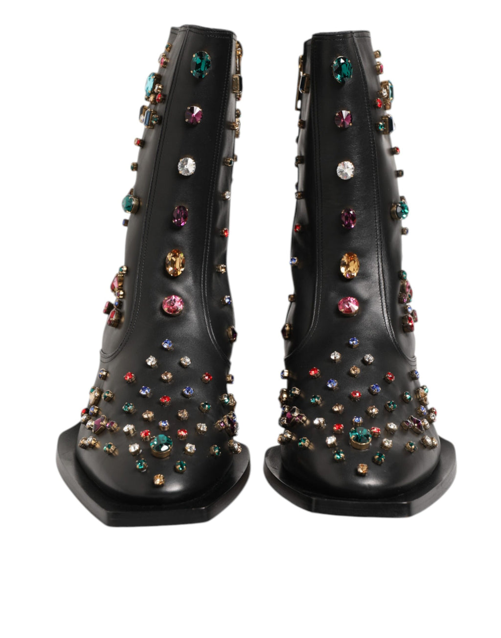 Black Crystal Embellished Men Short Boots Shoes