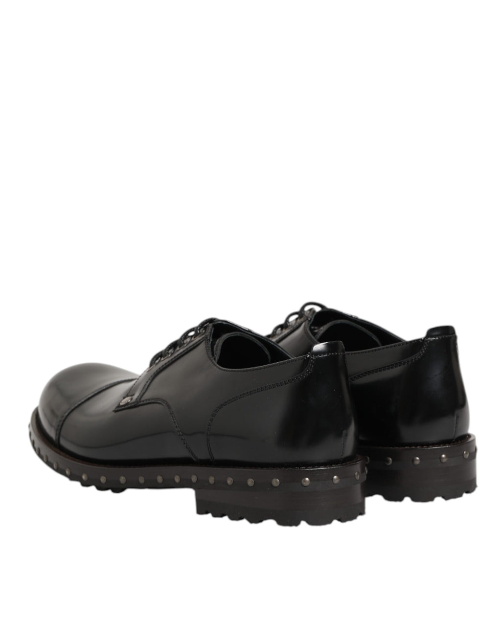 Black Leather Studded Men Formal Derby Shoes
