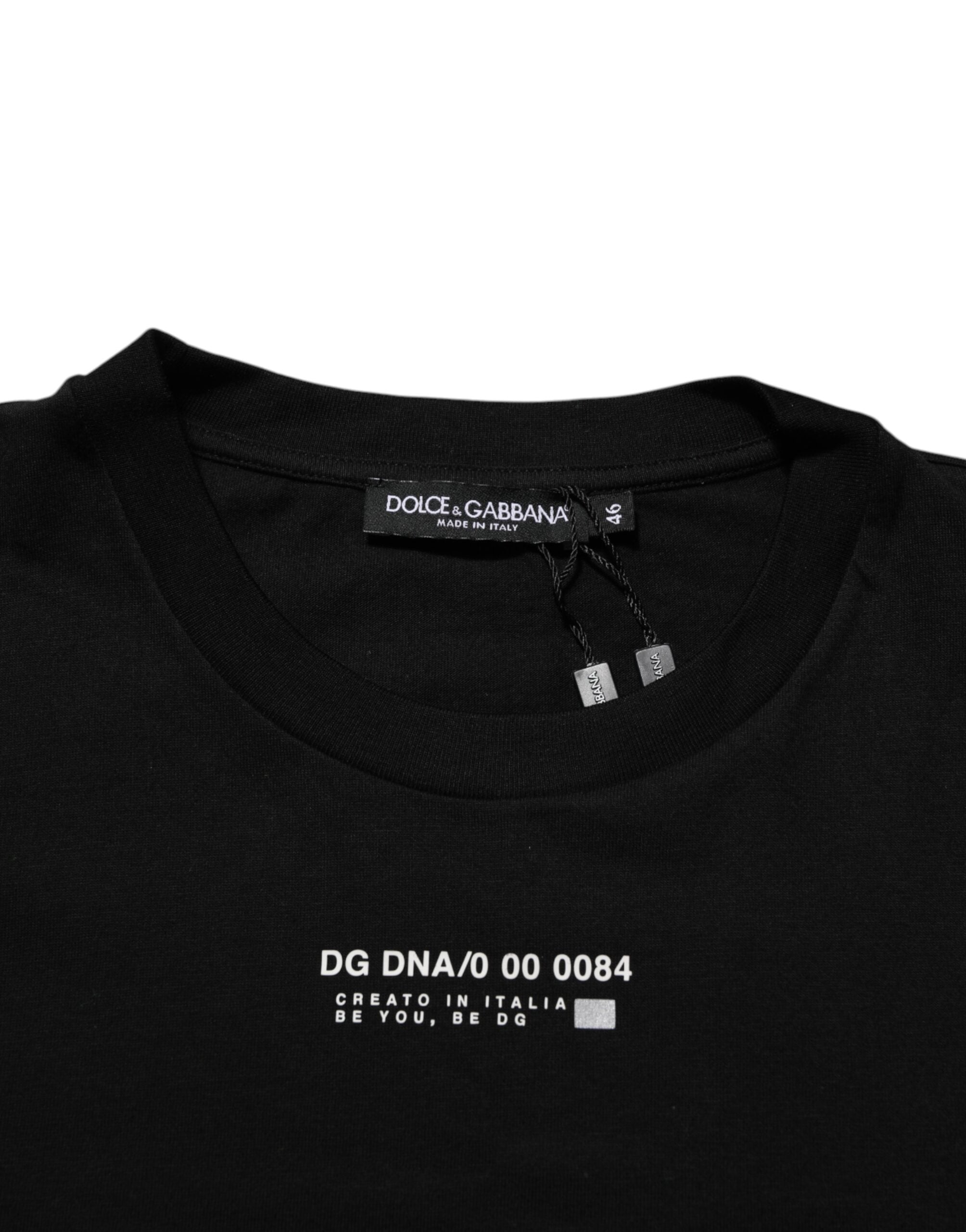 Black Statement Cotton Men Crew Neck T-shirt