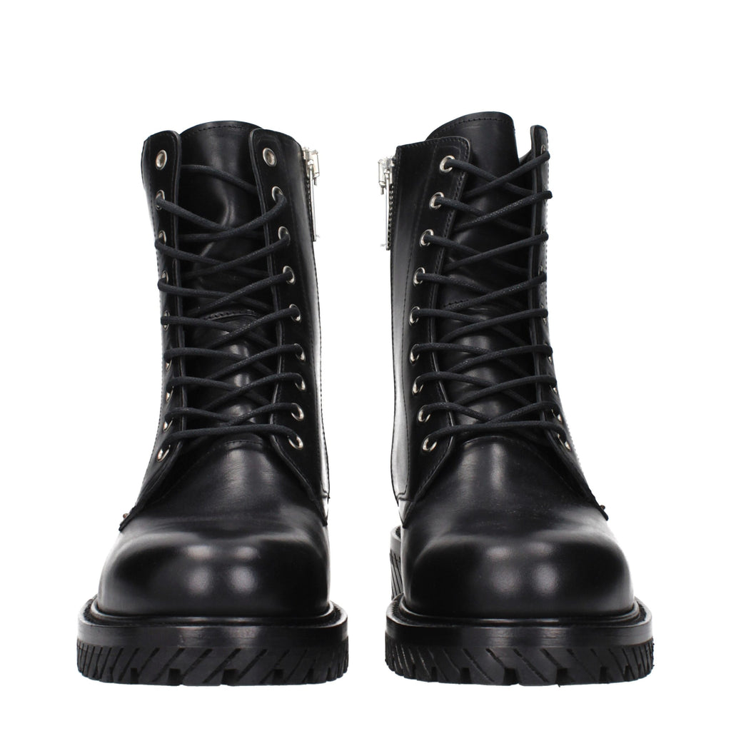 Black Leather Ankle Boots