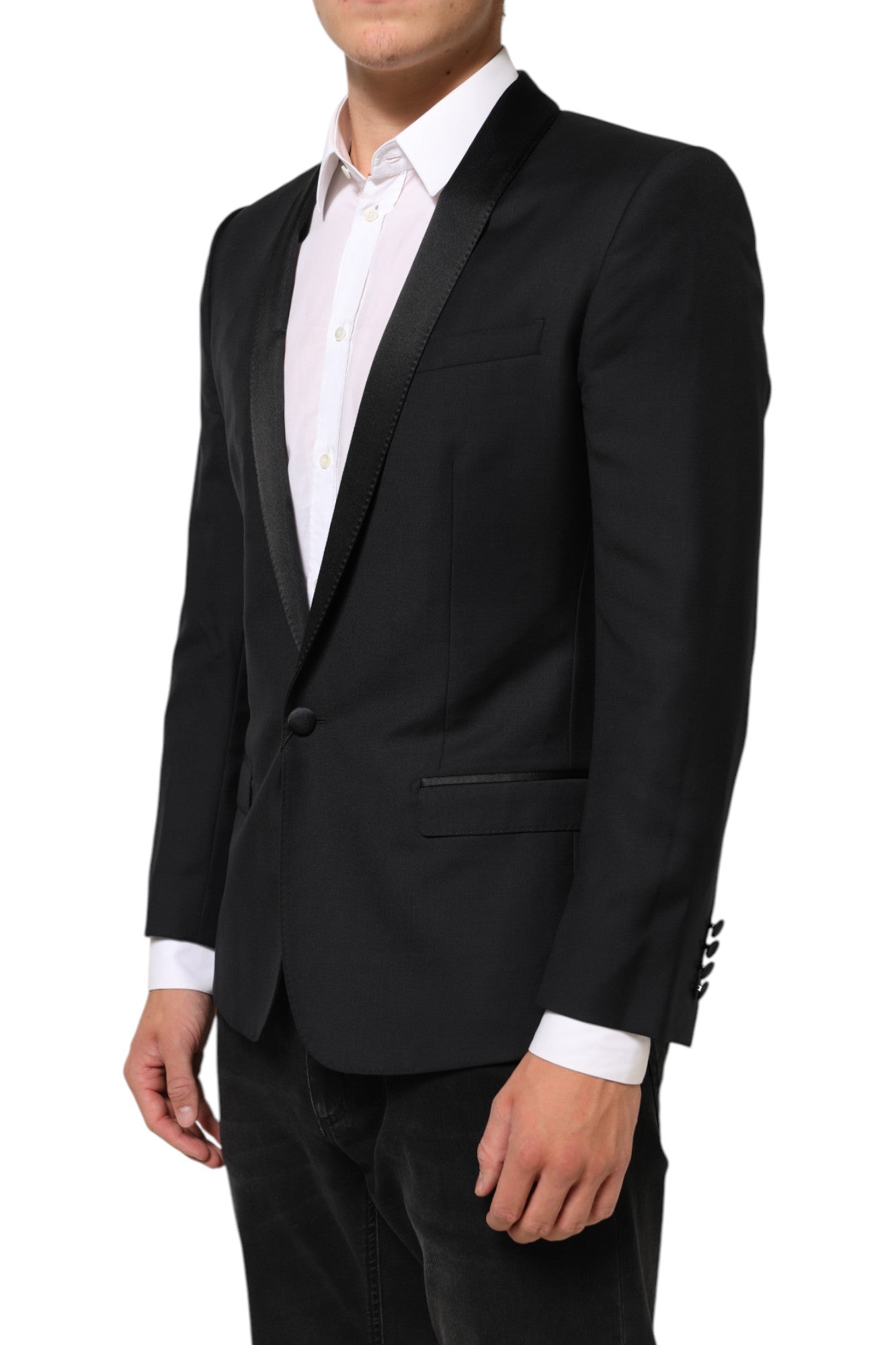 Black GOLD 1 Button Suit Jacket Men Blazer