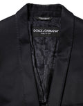 Black Cotton 1 Button Suit Jacket Blazer
