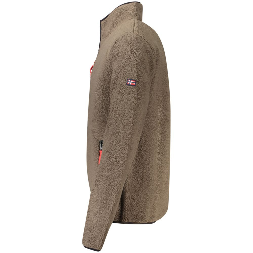 Marrone Polyester Men Sweatshirt