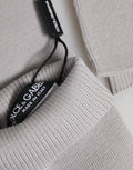 Gray Virgin Wool Knitted Fingerless Men Gloves