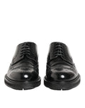 Black Calfskin Leather Derby Men Dress Shoes