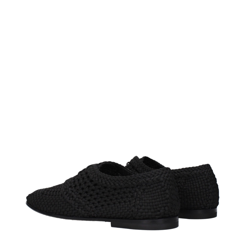 Black Fabric Oxfords And Derbies