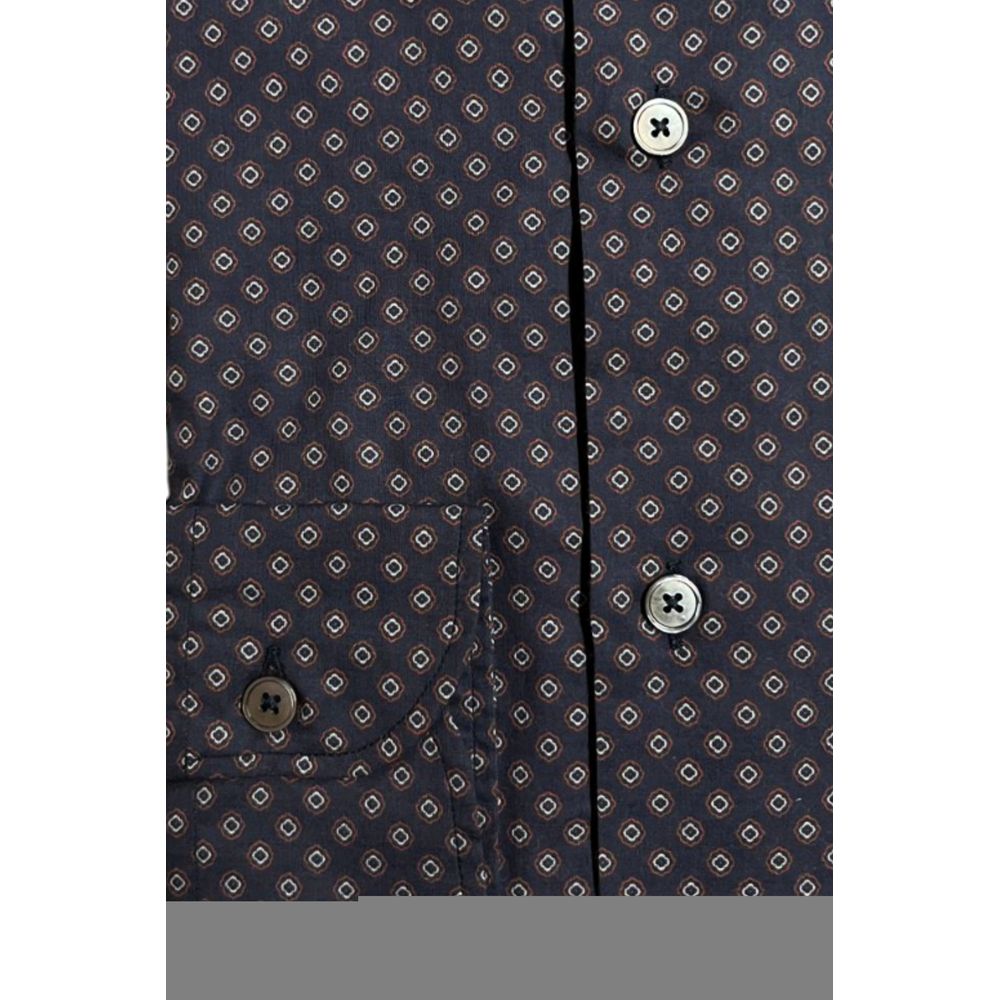 Blue Cotton Men's Slim Fit Shirt