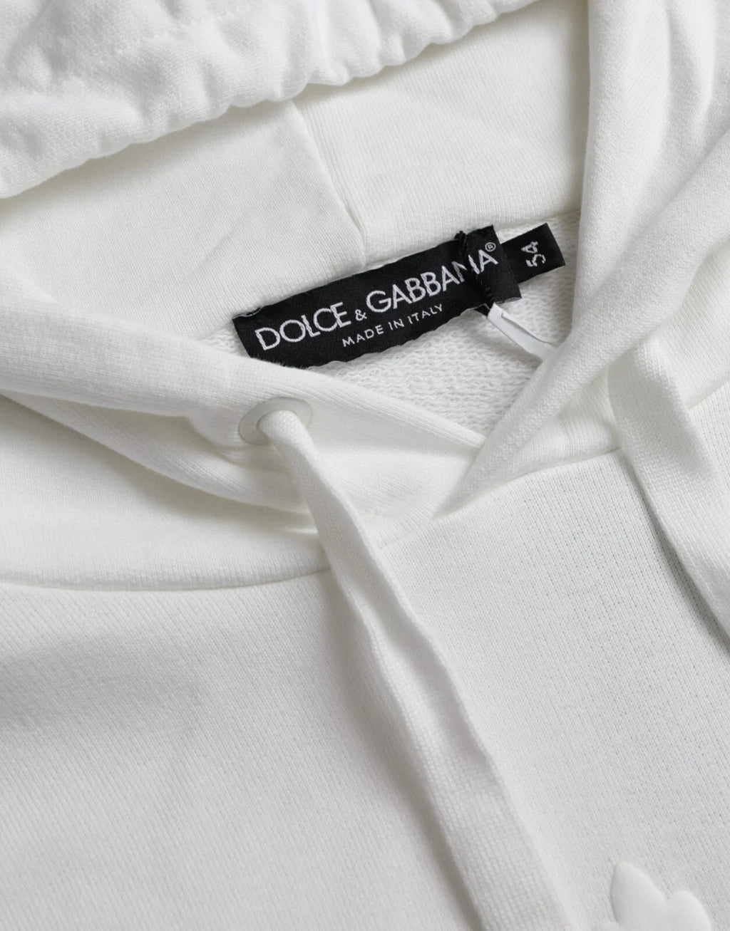White Cotton Hooded Pullover Sweatshirt Men