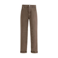 Brown Cotton Relaxed Fit Jeans