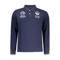 Blue Cotton Men Polo Shirt