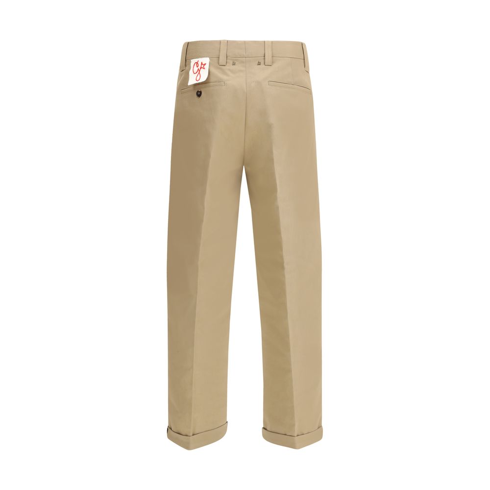 Beige Cotton Chino Pants