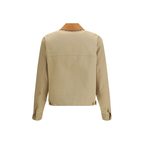 Beige Cotton Full-Length Jacket