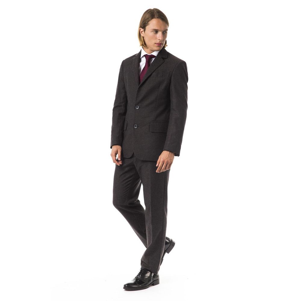Brown Cotton Two-Piece Suit