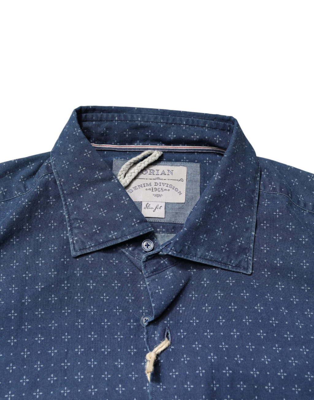 Blue Button Down Long Sleeves Men Shirt